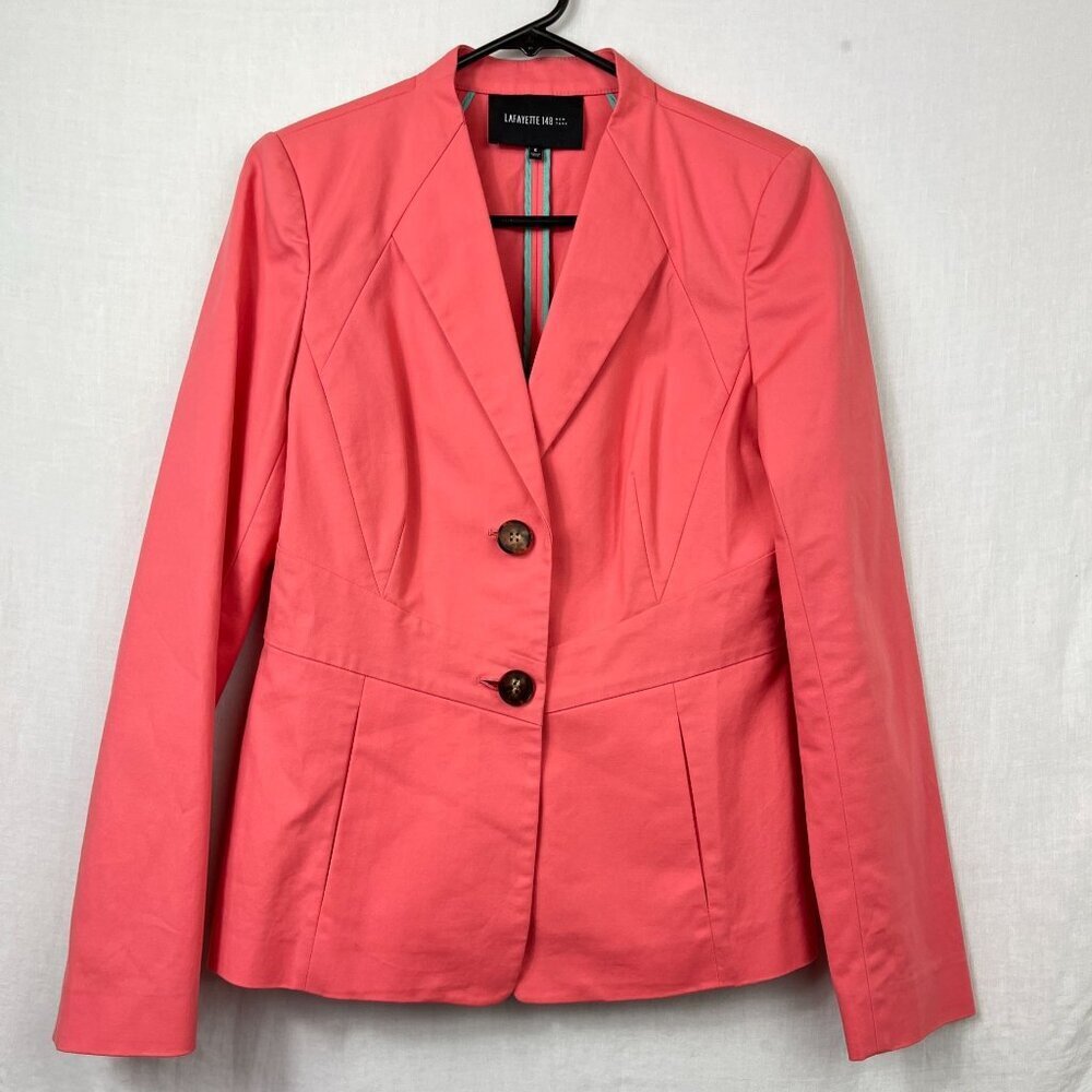 Lafayette 148 Pink Blazer Jacket Womens 6‎ Professional Preppy Fitted Office